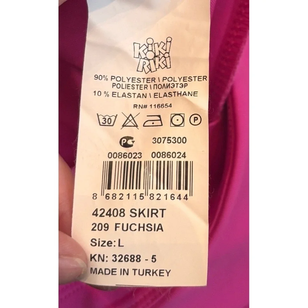Kikiriki Fuchsia Pink‎ Asymmetrical Ruffle Mini Skirt High Low Bodycon Party L